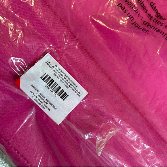 NWT SUMMERSALT Neoprene Beach Tote in Pink/Red Pool Party Travel Pink Preppy NEW - Picture 8 of 10